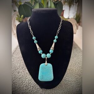 Boho Turquoise-look Statement Necklace